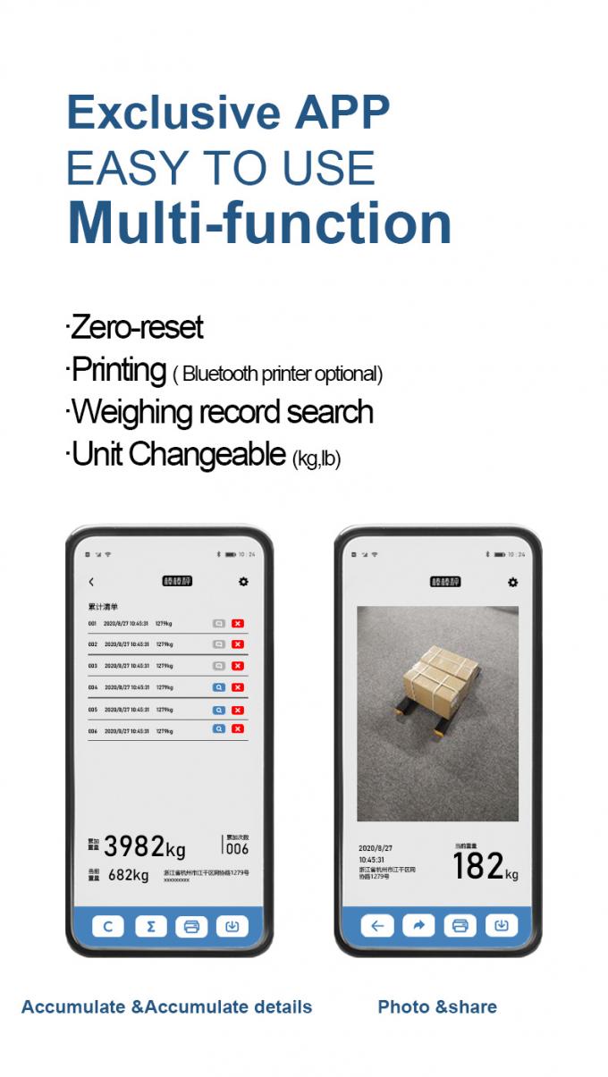 Forklift digunakan Palet Beam Scale Bluetooth Industri Otomatis Aluminium Bahan Palet Skala bersertifikat 5