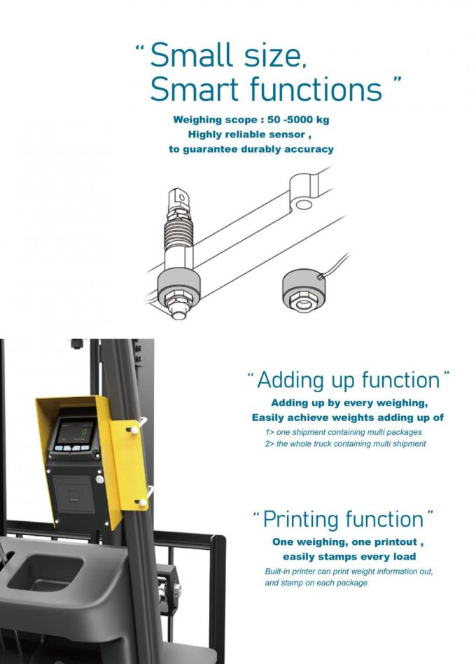 Skala Forklift Digital Profesional 5000kg Balance Truk Industri Menggunakan indikator berat forklift 4