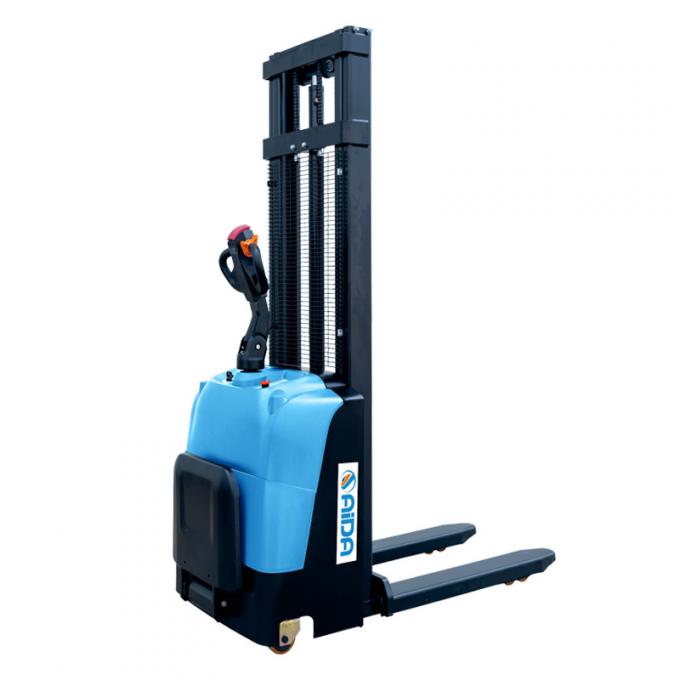 Stand On Walkie Electric Stacker Forklift 1,5 ton kapasitas horisontal listrik straddle stacker 0
