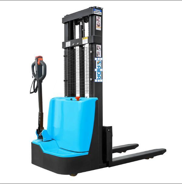 Pedestrian Electric Stacker Forklift 1200kg Kapasitas DC Motor Straddle Forklift stacker 0