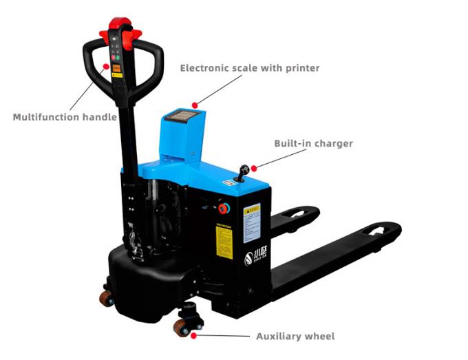 Digital Electric Pallet Jack Forklift 1.5 Ton DC Motor Dengan Skala 0