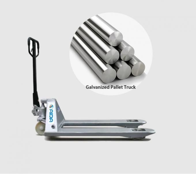 Custom Galvanized Manual Hand Pallet Truck Jack 550mm Fork Lebar hand pallet jack angkat 0