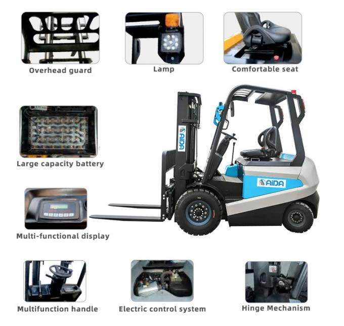 Lithium Ion Mini Electric Powered Forklift 3000mm Lift Height Sit Down Forklift listrik 0