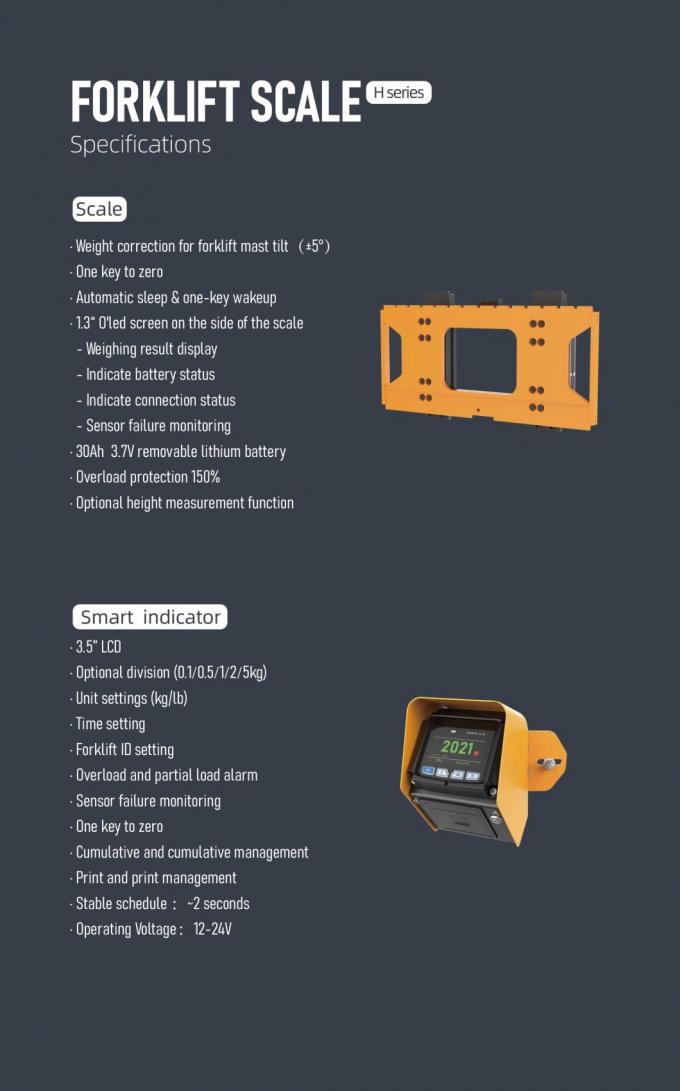 Sistem Skala Forklift Digital Elektronik 3.7V Litium Ion Aluminium 3